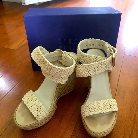 Summer close out: Stuart Weitzman Ivory Crochet platform wedges - 6